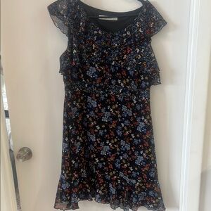 Zara Blue and Red Ruffled Tiered Sundress